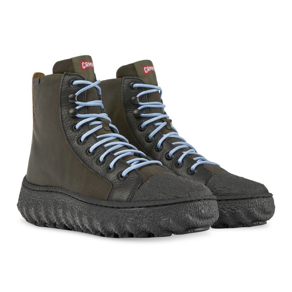 Camper dark olive green ankle boots